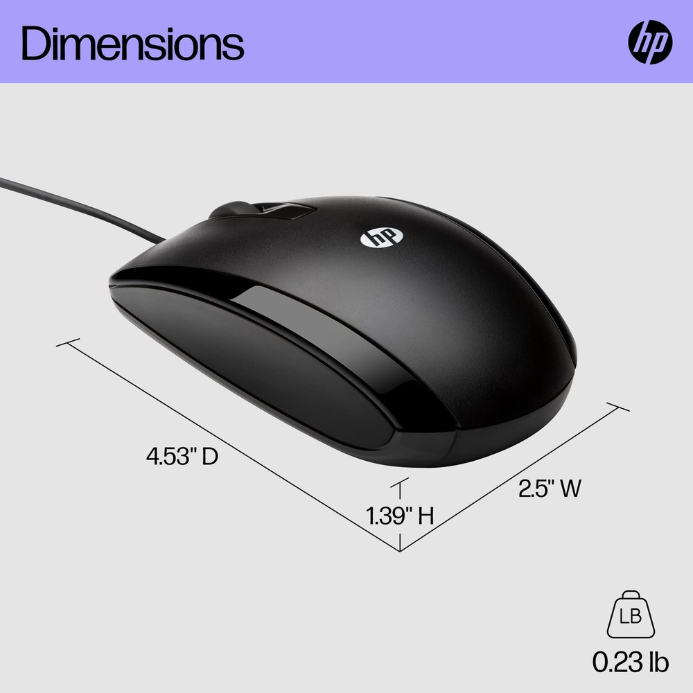 HP X500 - Wired USB Mouse for Windows PC Desktop, Laptop, Notebook, Mac