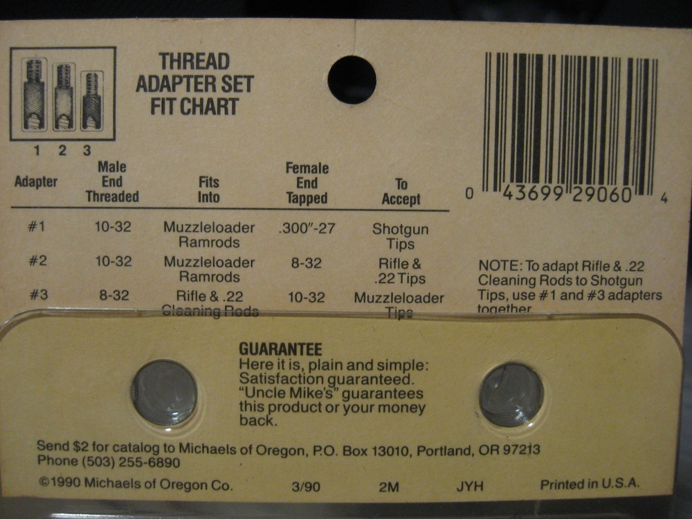 Uncle Mike's Muzzleloader 3 Piece Thread Adapter Set - 2906-0