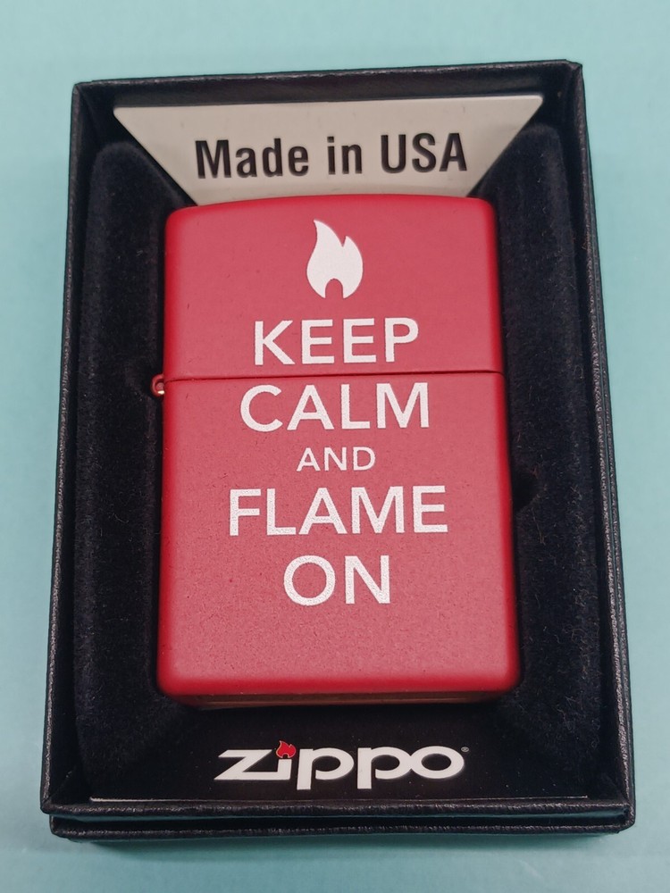 Zippo Keep Calm and Flame On Red Matte 28671