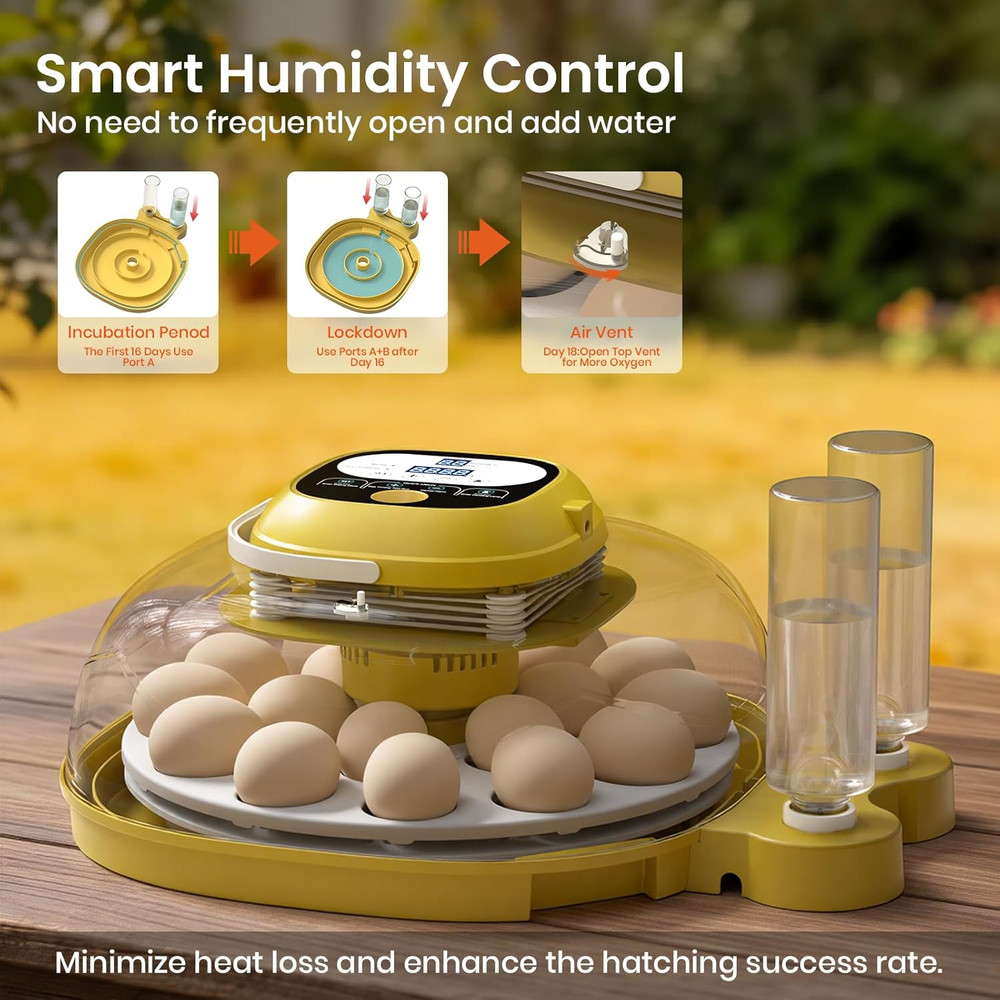 Egg Incubator 18-33 Eggs Auto Turn Humidity LED Display