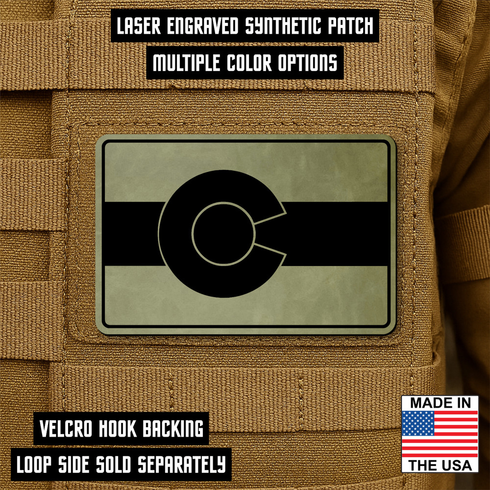 Tactical Colorado State Flag Morale Patch, 2x3" Hook & Loop Plate Carrier Patch