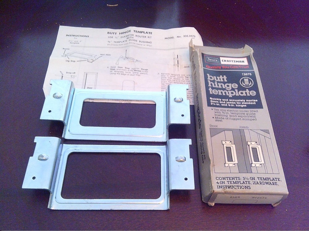 Craftsman Butt Hinge Template 9-2575