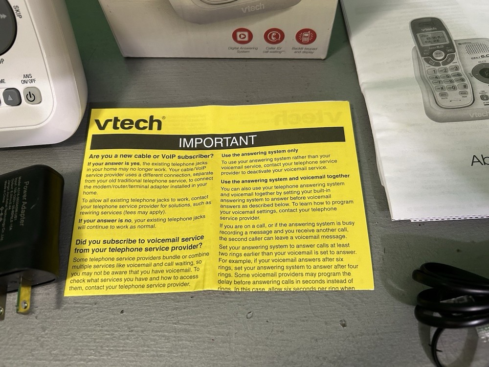 VTECH DECT 6.0 Cordless Phone Digital Answering System (Complete in Box) Works