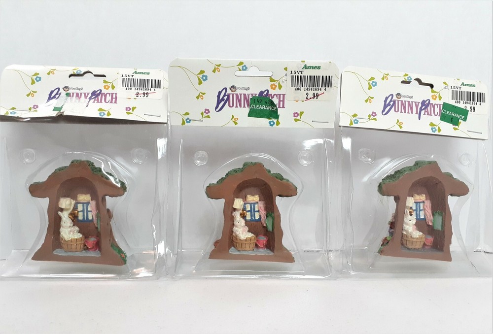 5 Dudley's Bunny Patch Figurines 1994 Spearhead Bunny Tree Paper Magic Group 820