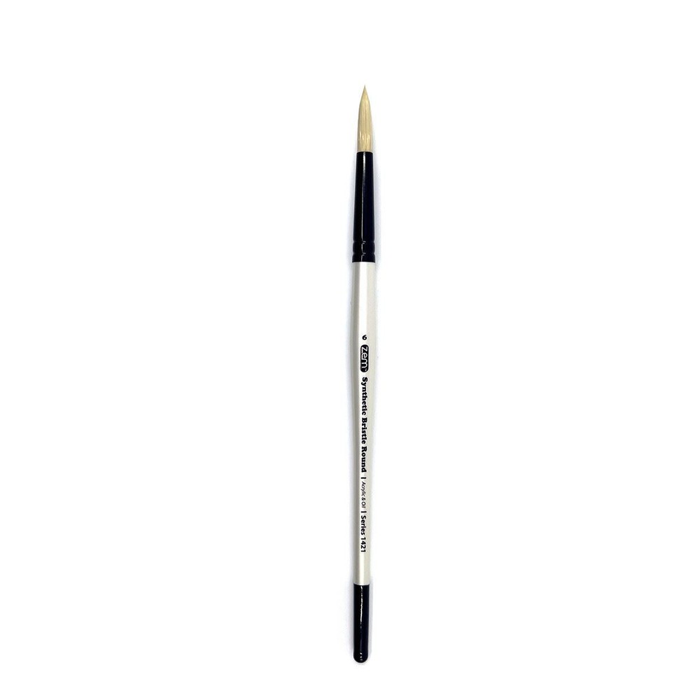 1421 White Bristle Synthetic Round