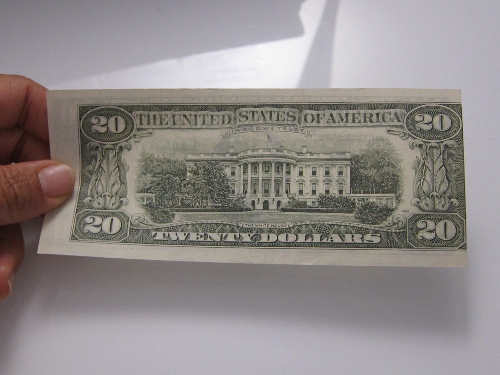 1985 $20 Printing Error on Back #L02465259G