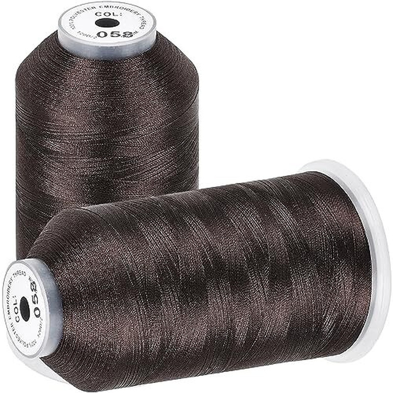 2 Pack Polyester Huge Spools Threads for Embroidery Machines Sewing