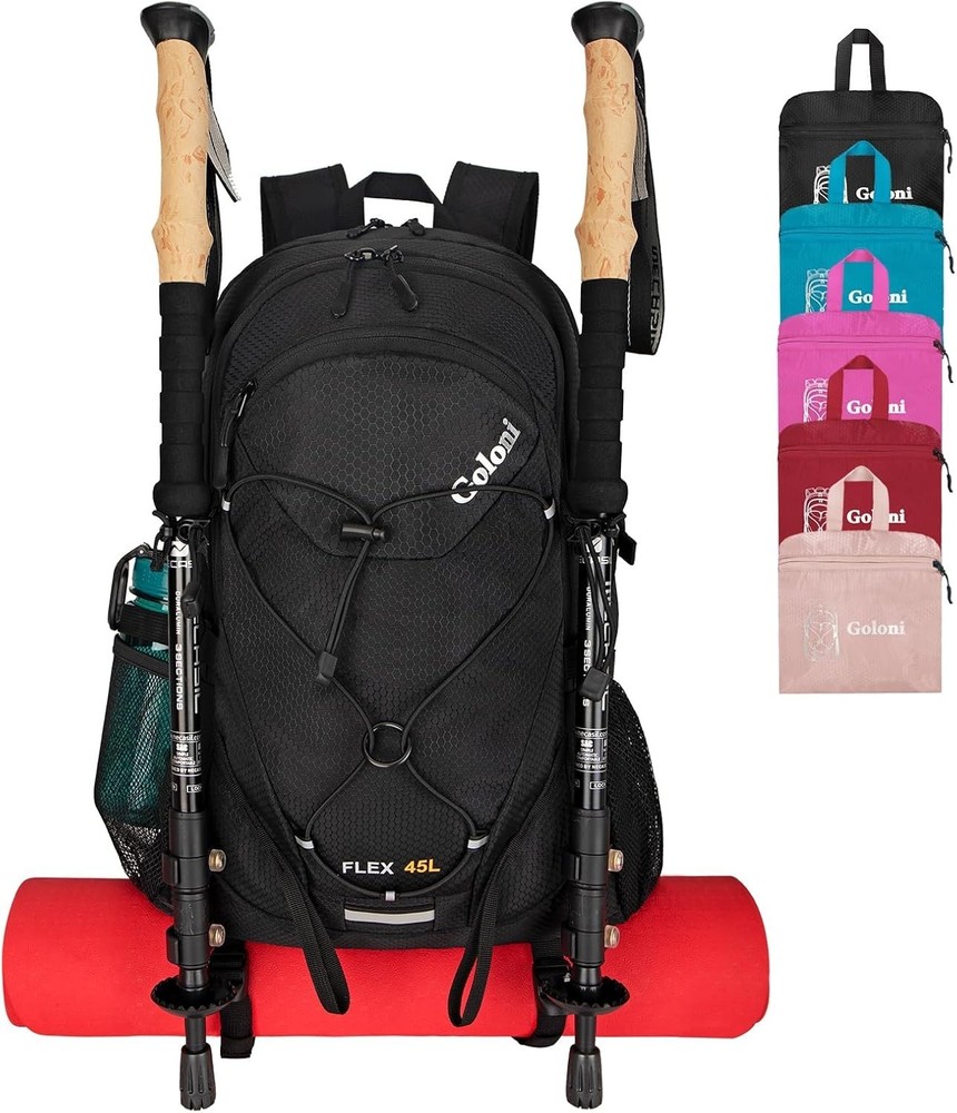 45L Hiking Backpack Lightweight Foldable, Waterproof Camping Backpack with Ra...