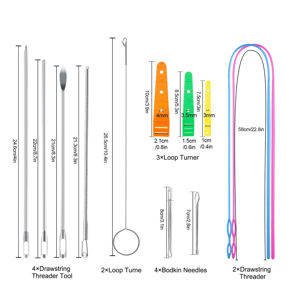 Drawstring Threader Tool Kit Elastic Cord Replacement Sewing Tools Coats Pants