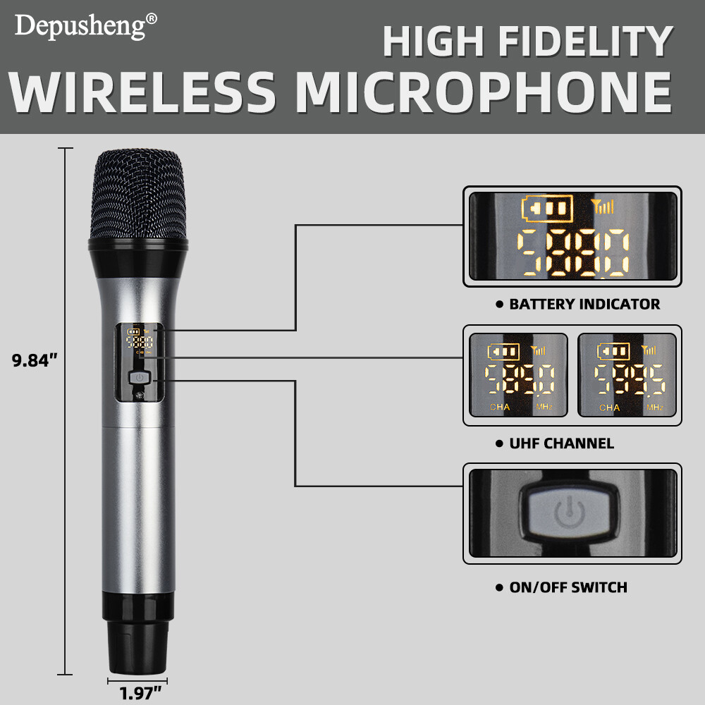 Professional Wireless Handheld Microphone System Depusheng Conference Room Stage