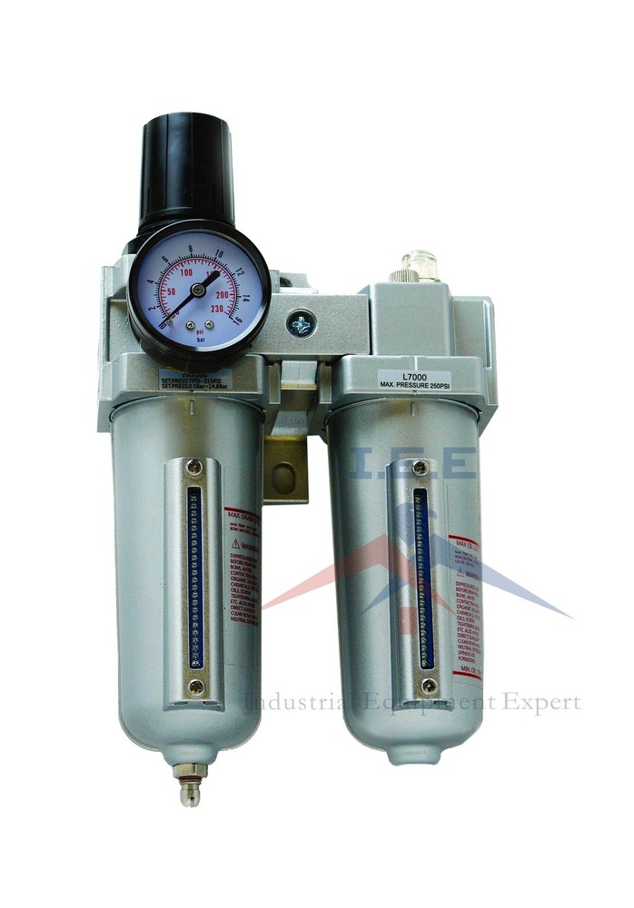 3/4" Compressed Air Moisture Filter Regulator Oiler Separator Lubricator Combo