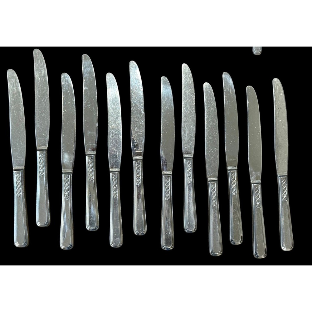Oneida Flight Criss Cross Stainless Flatware Set 52 Pc Fork Spoon Knife Lot