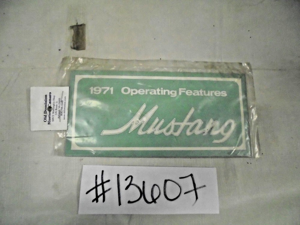 1971 Operating Features Manual