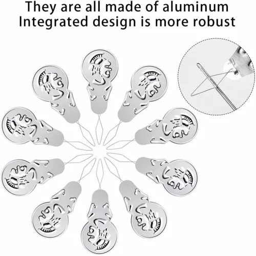 200X Metal Wire Needle Threader Silver Hand Sewing Stitch Insertion Tool 1.7"