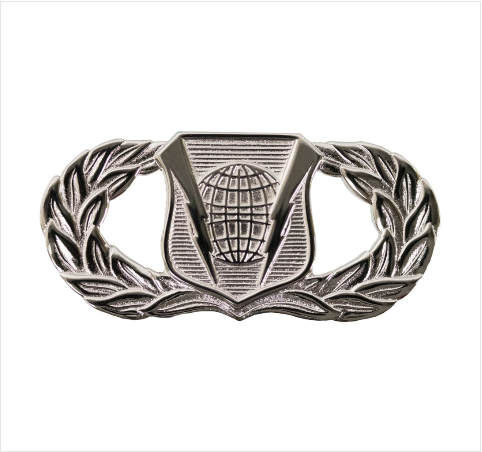 GENUINE U.S. AIR FORCE BADGE: COMMAND AND CONTROL - REGULATION SIZE