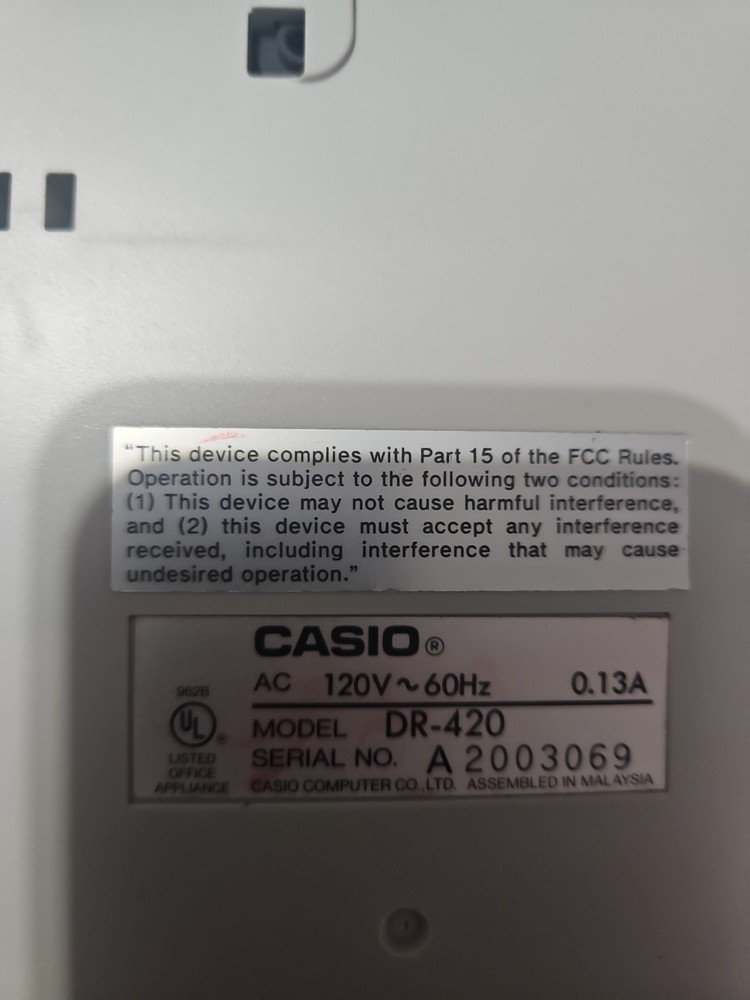 Casio DR-420 Printing Calculator- Tested