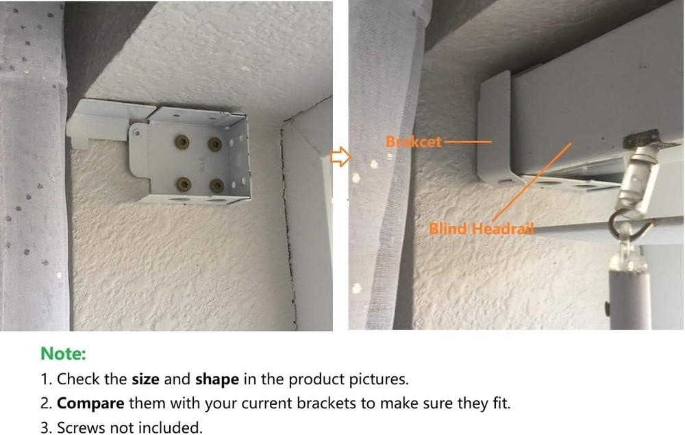 Stylish 2-Pack Low Profile Brackets for Horizontal Blinds - Easy Installation