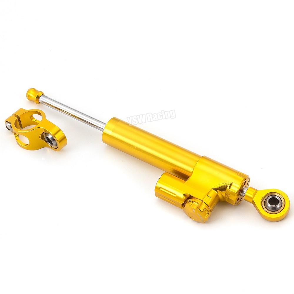 CNC Gold Steering Damper Motorcycle Stabilizer Linear Reversed Safe Control US