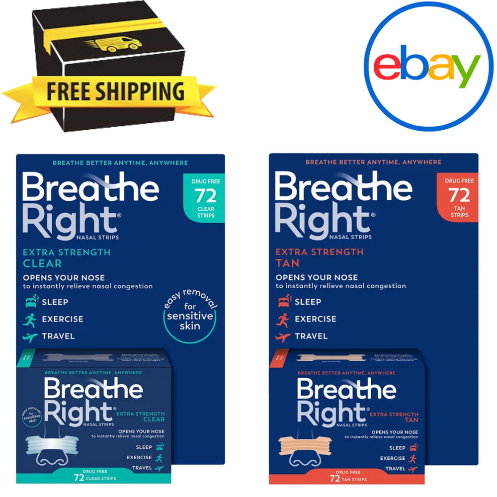 Breathe Right Extra Strength Nasal Strips, 72 Strips