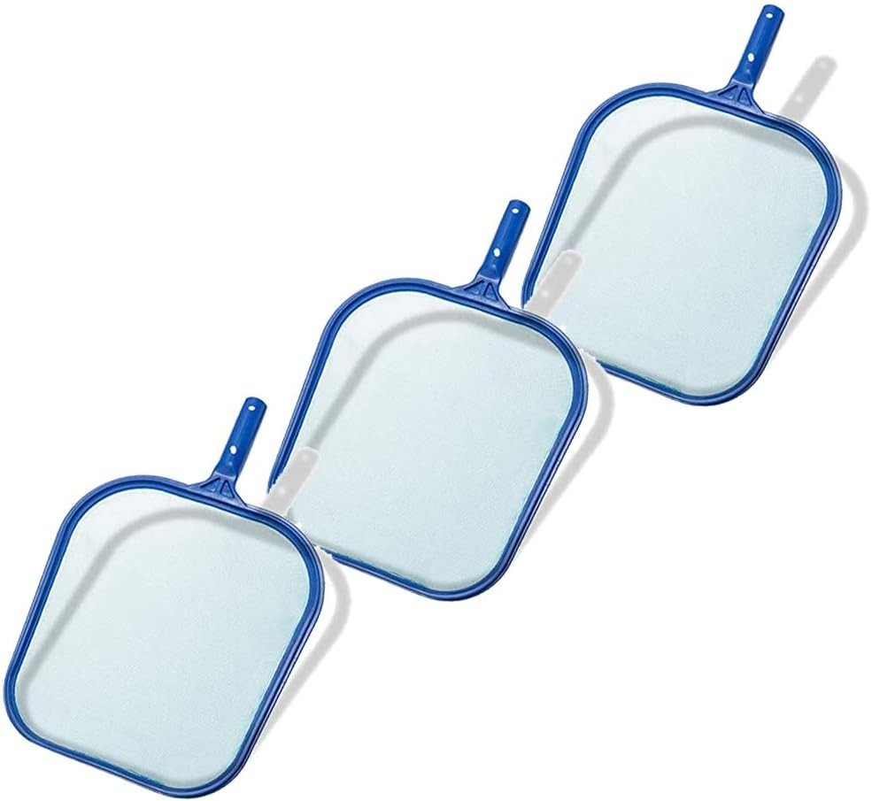 Pool Skimmer Nets 3 Pack Lightweight Plastic Frame Easy-Glide Blue