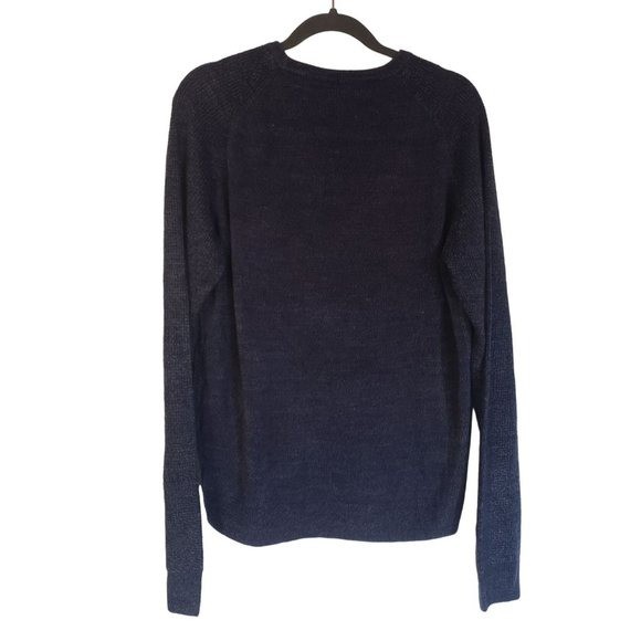 American Threads KNIT SWEATER SIZE LARGE NAVY BLUE CREW NECK