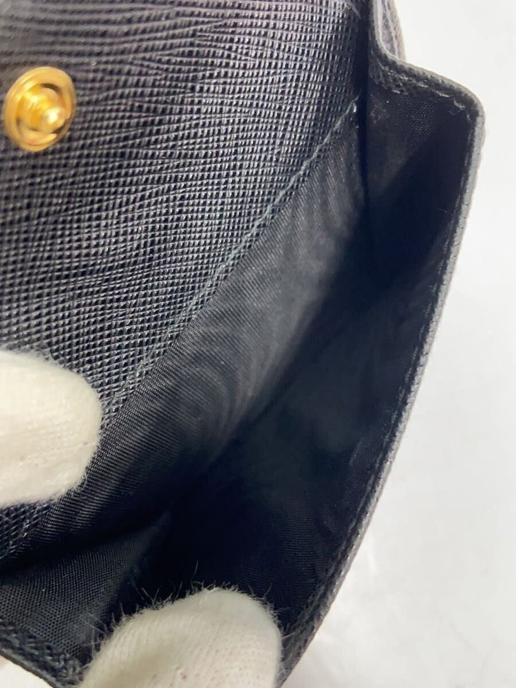 PRADA fold wallet bi-fold leather Black mens Used
