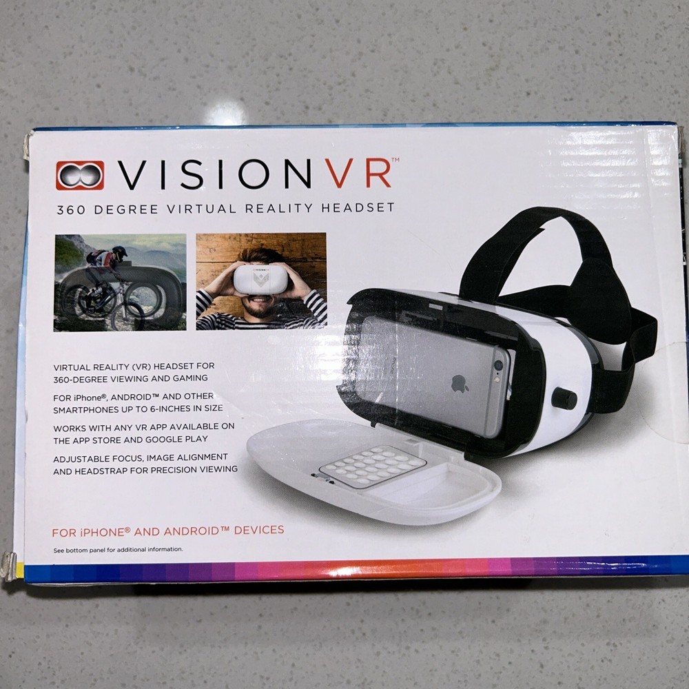 NEW VISION VR 360 DEGREE VIRTUAL REALITY HEADSET FOR iPHONE AND ANDROID DEVICES