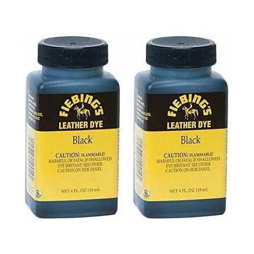 Fiebings Leather Dye Black With Applicator 4 oz. 2-Pack