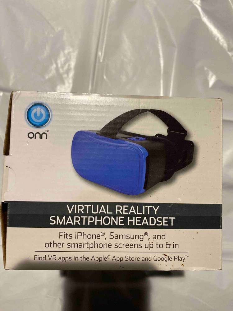 New ONN Virtual Reality Smartphone Headset Phone Screens 6” BLUE Apple/Android