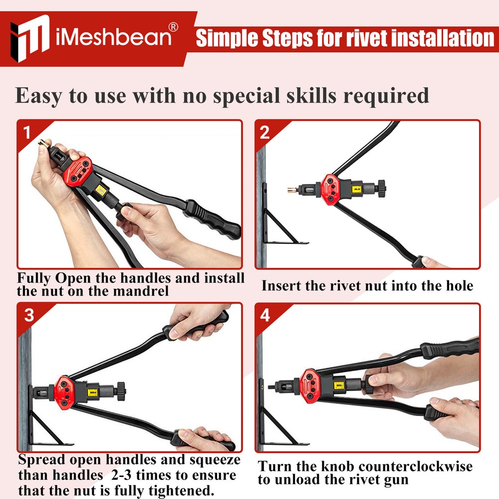 Rivet Nut Gun Kit Rivnut Tool Nut Setter Thread Setting Nutsert Tool SAE&Metric
