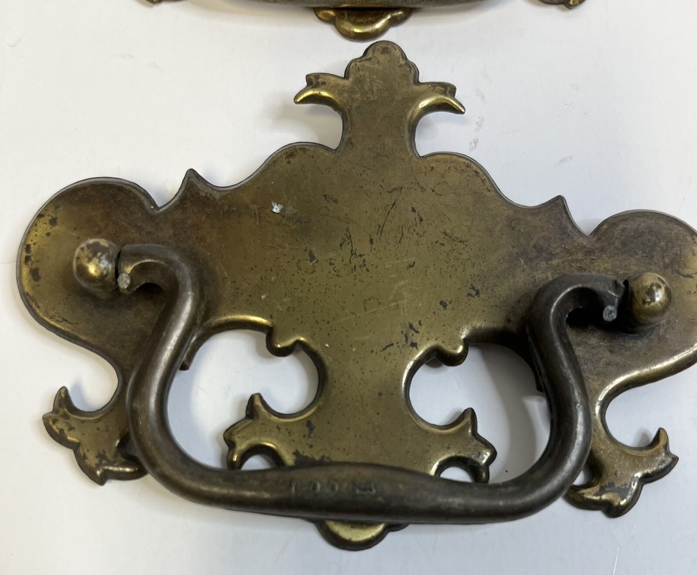 Brass Chippendale Colonial Vintage Hardware Drawer Pull 2.5” Centers