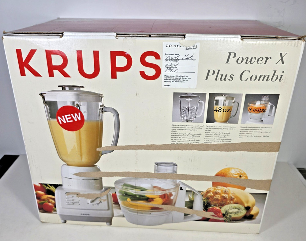 Krups Power X Plus Combi Blender 48oz Food Processor, New, Open Box