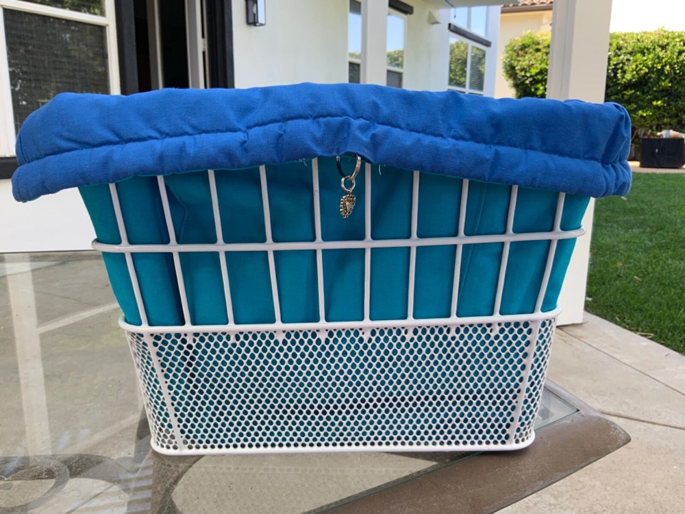 Bicycle basket liner Solid Blue. DrawString Bikes Beach Cruiser New