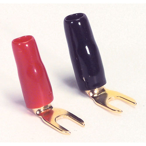 Gold Spade Right Angle 10 AWG #8 2 Pair