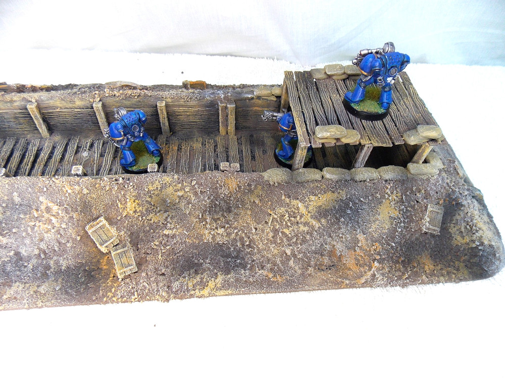 WARGAMING TERRAIN PAINTED TRENCH SYSTEM