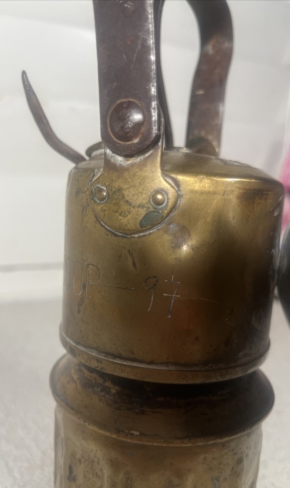 Vintage Carbide Miner’s Lamp with Hook