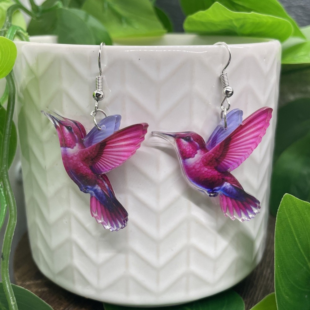2” Silver-tone Hummingbird Boho Drop Dangle Earring Set  New Free Ship B7945