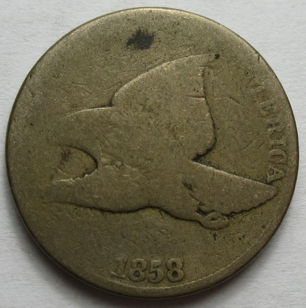 1858 Large Letters Flying Eagle Cent -Fine- (#1129g)