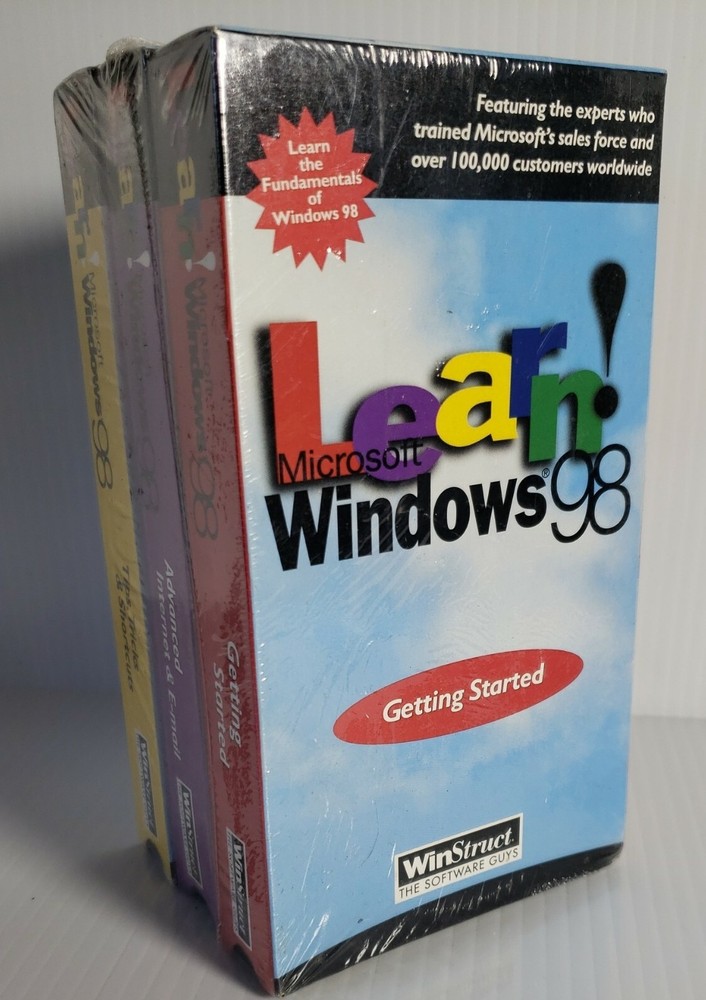 Learn Microsoft Windows 98 Sealed  / 1998 VHS - Getting Started VHS 2000