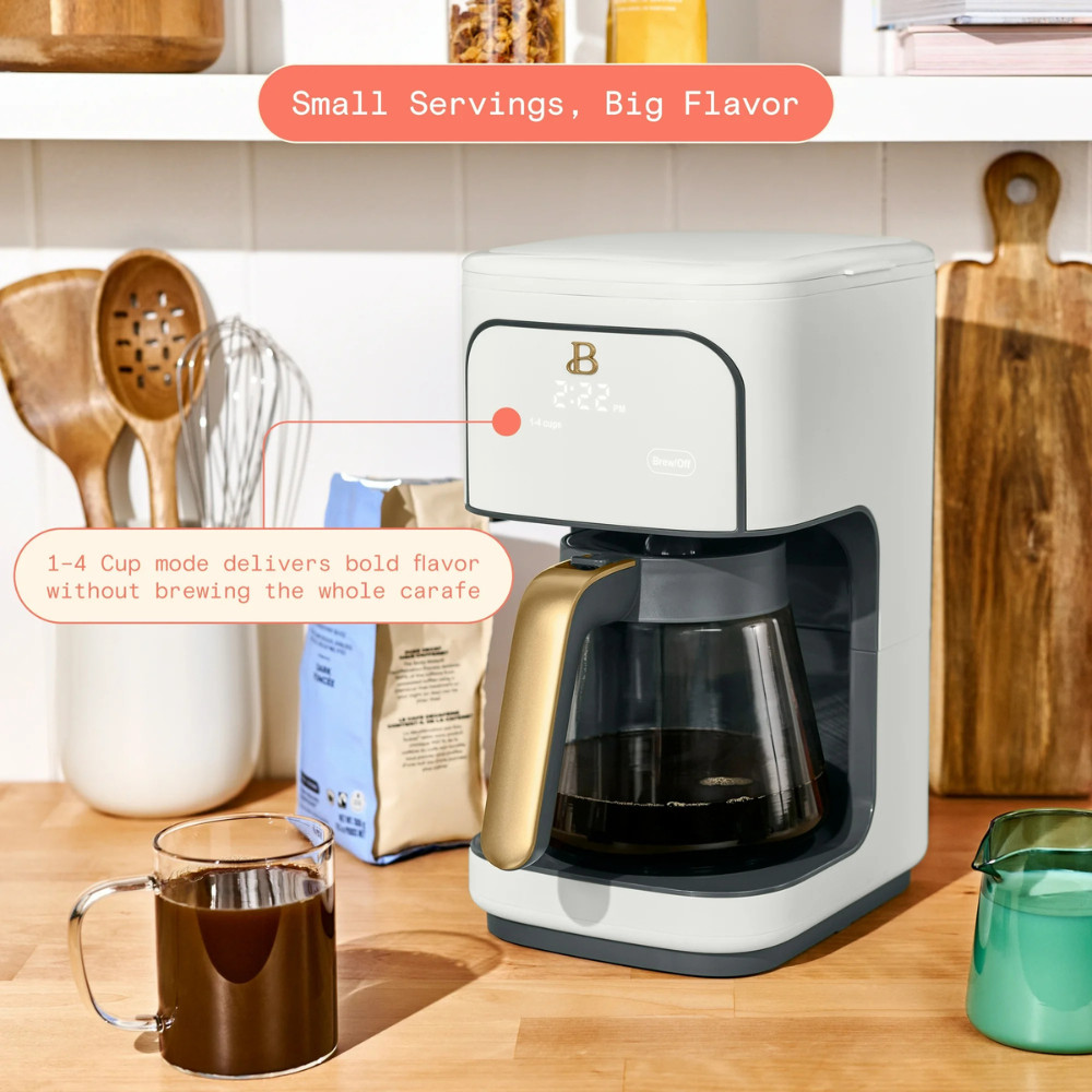 Beautiful 12-Cup Programmable Coffee Maker White Icing by Drew Barrymore Modern