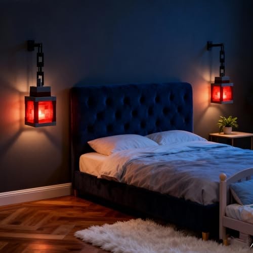 Pixelated Lantern Night Light - 16 Colors LED Touch Light with Remote Control,