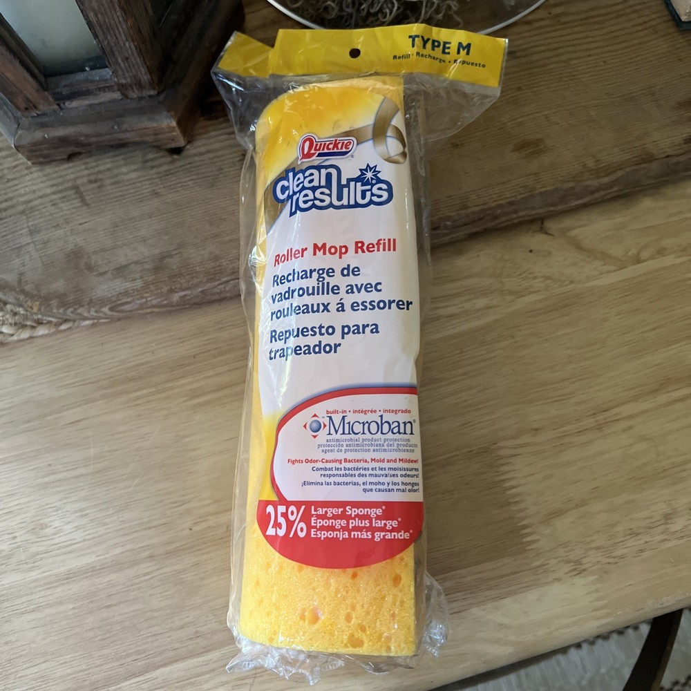 Quickie Clean Results Refill Microban Roller Sponge Mop model #058BCRMB Type M