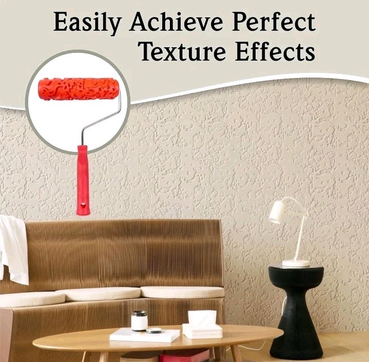 7''Paint Pattern Roller For Wall Decoration Classic Rubber Texture Roller EG323T