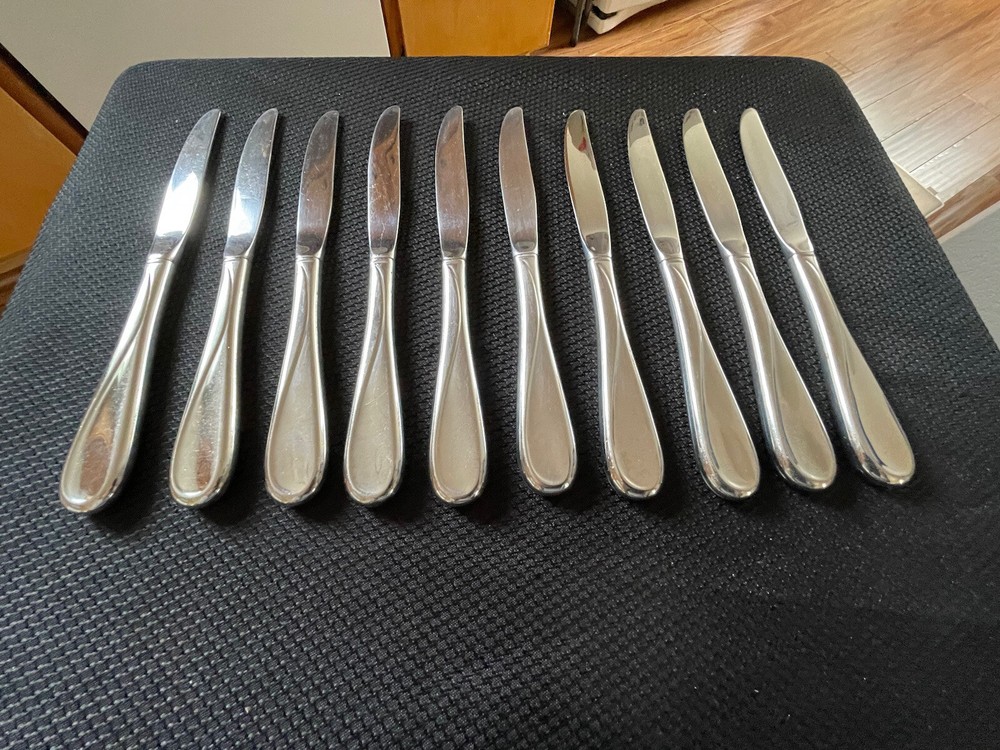 10 Oneida FLIGHT RELIANCE Glossy Stainless Dinner Knives