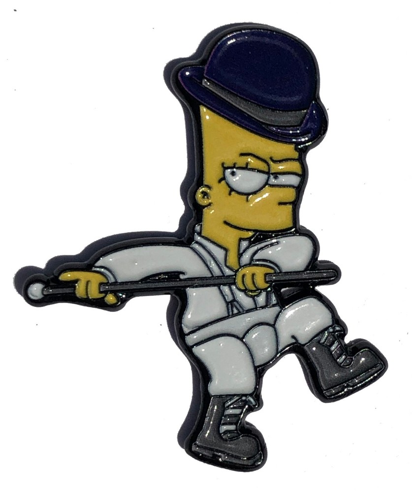 Bart Clockwork Orange Alex Mashup Funny Silly  HAT PIN Lapel Brooch