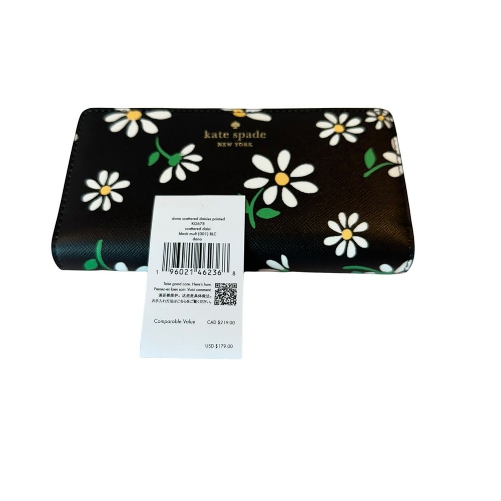 Kate Spade Dana Daisies Large Slim Bifold Wallet