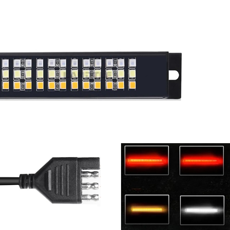 2'' Receiver Trailer Tow Hitch Step Bar w/ LED Brake Light Tailgate Bumper Guard