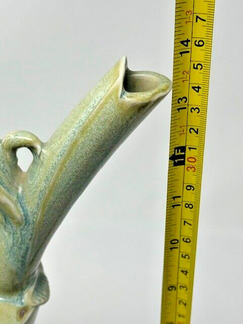 Studio Art Pottery Pitcher Green And Brown Glazed Water Pitcher