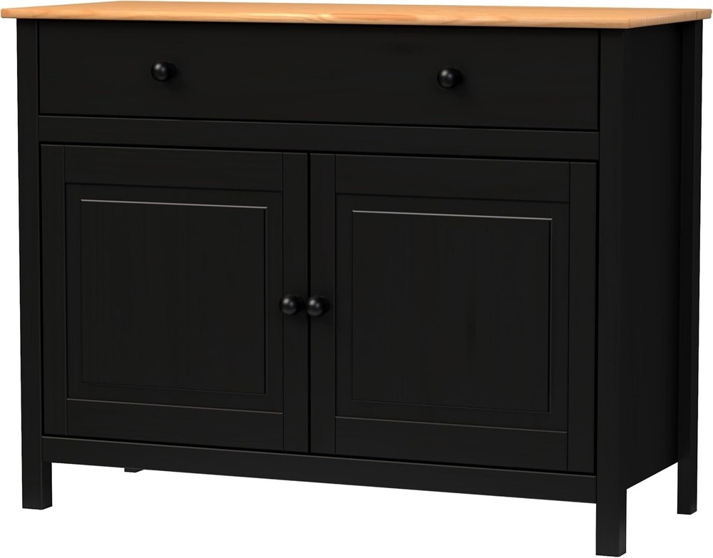 Solid Wood Sideboard Buffet Cabinet with Doors & Drawer