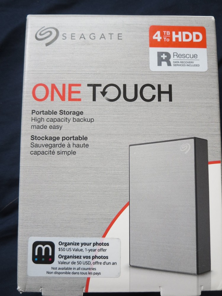 Seagate One Touch 4 TB External Portable Harddrive Backup SRD0VN3
